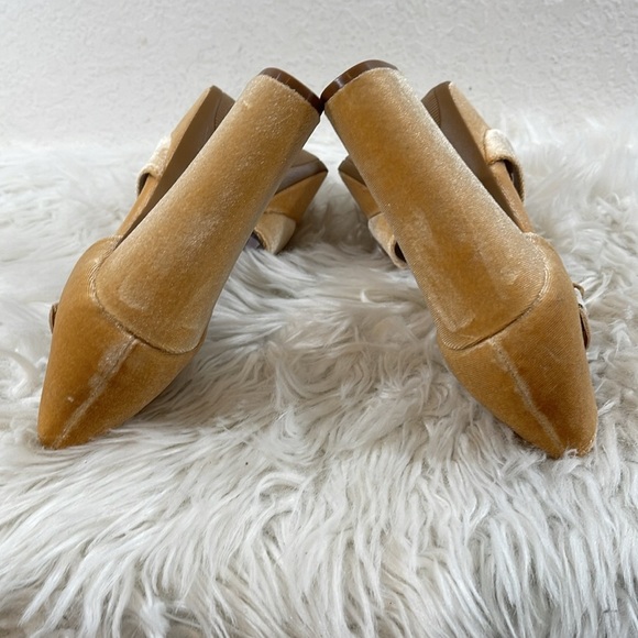 LULUS Crushest Champagne Velvet Rhinestone Ankle Strap Heels Size 10 NEW - Picture 12 of 16